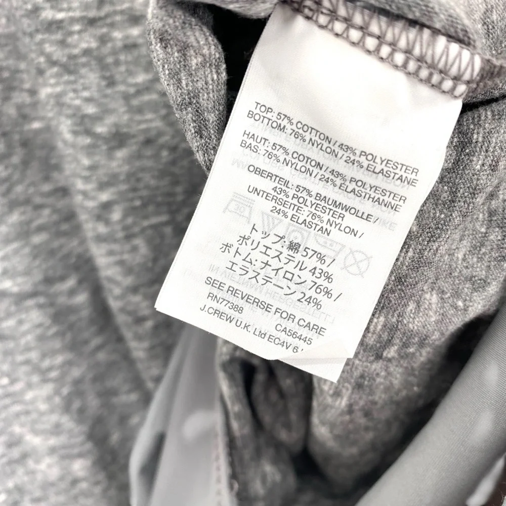 J. Crew Crewneck Pocket T-Shirt Bodysuit Heather Gray New